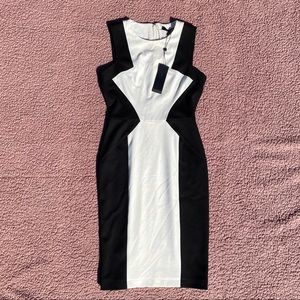 BCBG Black and White Pencil Dress Size 2